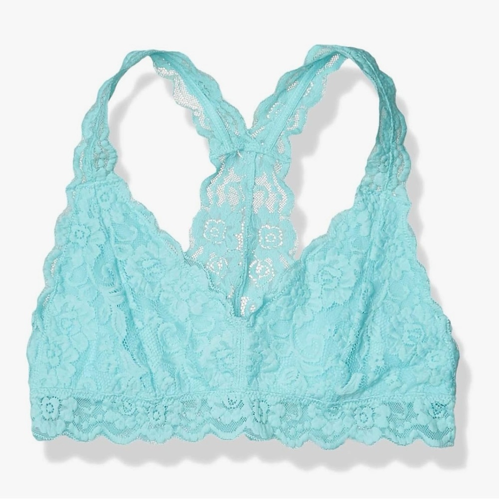 Mae Women’s Lace Racerback Bralette in Aqua - NWT!